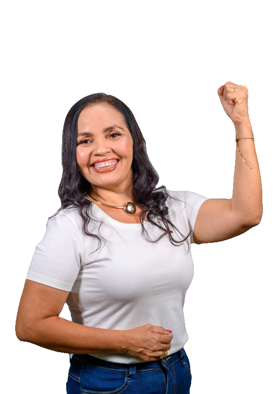 Sulielma Barros com o punho erguido